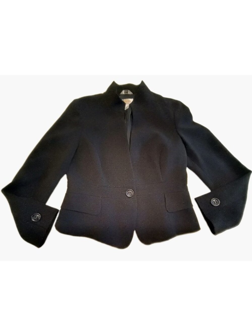 Talbots Petites Stretch Black One‑Button Blazer – Women’s Size 8